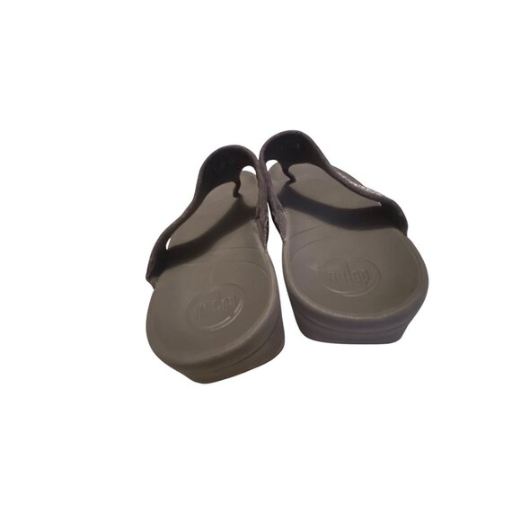 FitFlop Womens Shimmering Toe Post Sandals Size 6 Metallic Gray - Picture 4 of 7